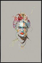 JUNIQE - Poster in kunststof lijst Frida 3 -40x60 /Kleurrijk