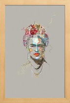 JUNIQE - Poster in houten lijst Frida 3 -40x60 /Kleurrijk