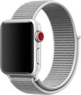 Smartwatch Bandje - Grijs met Wit - 42/44/45 mm - Geschikt voor de Apple Watch Series 1/2/3/4/5/6/7/SE  - GreenBasket