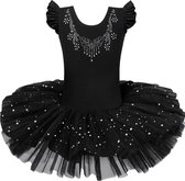 Balletpakje zwart met Tutu Sparkle Style - Ballet - 128-134 prinsessen tutu verkleed jurk meisje