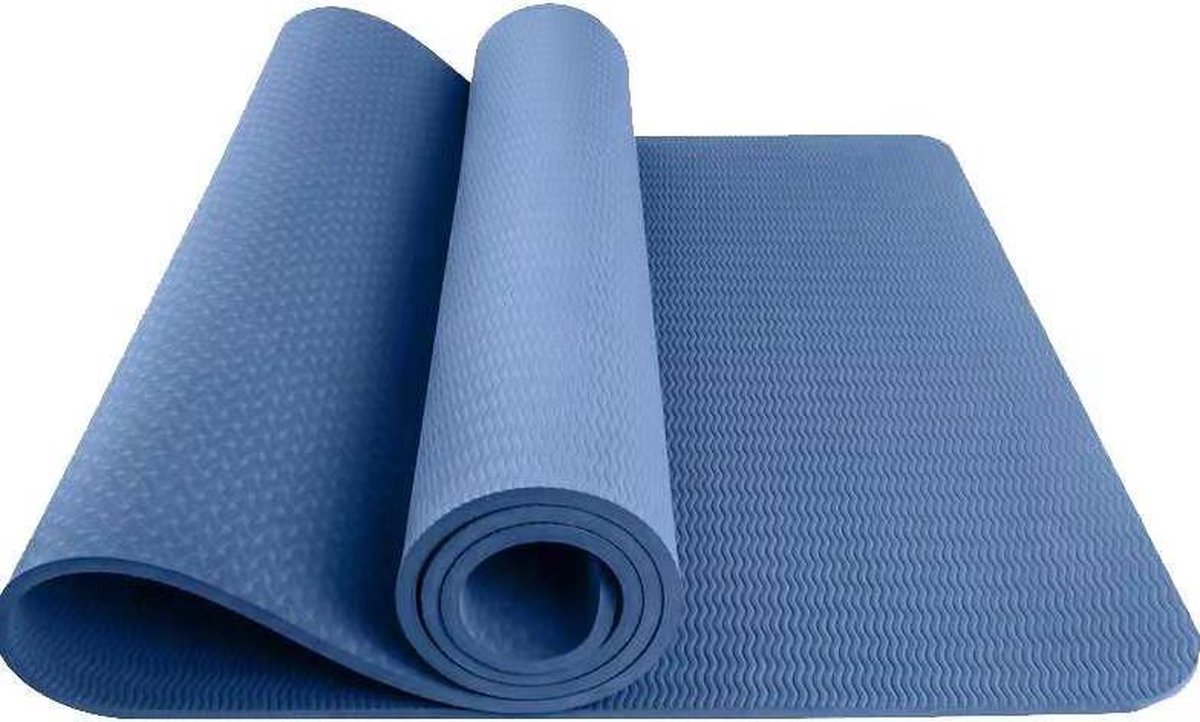 Yoga mat - Profisport - Fitness mat - Blauw - Sport mat - Yoga mat anti slip - Yoga mat dik - Yoga mat blauw - Eco friendly -