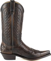 Mayura Boots 1935P Bruin/ Roestbruin Spitse Cowboy Western Laarzen Schuine Hak Rechte Schacht Treklussen Goodyear Welted Maat EU 41