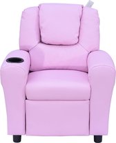Kinderfauteuil Mini voor 3-6 jr. met ligfunctie Roze - Kinderstoel