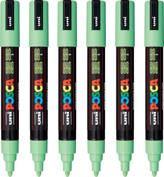 Posca Stiften PC-5M Medium Tip – verfstiften – Lichtgroen – 6 stuks