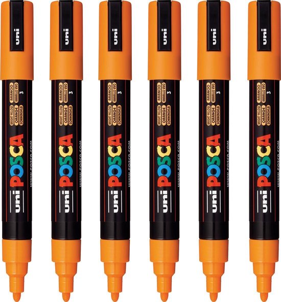 Markeerstiften POSCA PC-5M Oranje 6 Stuks