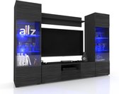 AZ Home - Wandmeubel Modica -Tv Meubel Set-Zwart/Zwart hoogglans - Led
