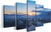 Artaza Canvas Schilderij Vijfluik Zonsondergang In De Wolken  - 100x50 - Foto Op Canvas - Canvas Print