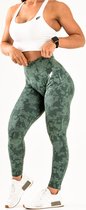Wild camo sportlegging dames - squat proof, stylish camouflage & high waist - forest green / groen