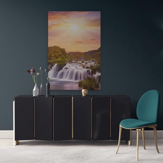 Artaza - Peinture sur toile - Chutes d'eau dans la forêt - 80x120 - Groot - Photo sur toile - Impression sur toile