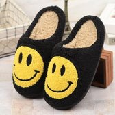 Sloffen Pantoffels Slippers Smiley Adult Zwart