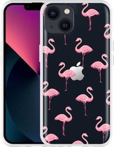 Geschikt voor Apple iPhone 13 Hoesje Flamingo - Designed by Cazy