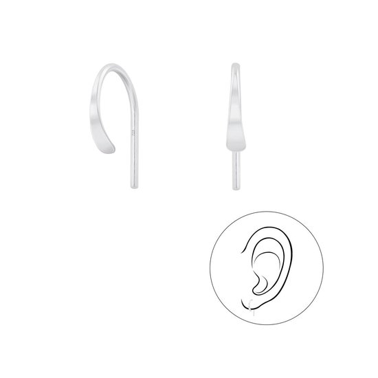 Joy|S - Zilveren basic ear huggers oorbellen