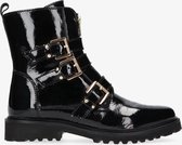 Tango | Bee 565-c black patent leather front zipper/buckles gold - black sole | Maat: 37