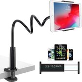 Universele Tablet / Smartphone Houder 360° draaibaar flexibele lange armbeugel voor bevestiging aan tafels en Bureau/Werkplaats/Keuken/slaapkamer/Kast