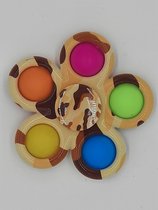 Fidget - Spinner - Geel Bruin Camouflage - Pop it - popit toy