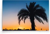 Walljar - Silhouet Palmbomen II - Muurdecoratie - Poster