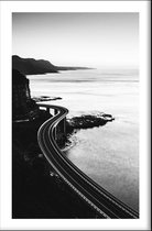 Weg Langs De Kust - Walljar - Wanddecoratie - Poster  - Walljar - Wanddecoratie - Zwart wit poster