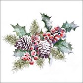 Ambiente servetten - 33x33cm - 20 stuks - Holly and berries