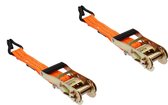 spanbanden met ratel - 2 stuks - spanband - sjorband - 5 meter - 38 mm - spanband met ratel