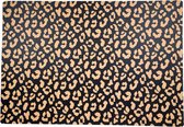 XL Placemat Panterprint - Zwart / Bruin - Herbruikbaar - Kunststof - 49 x 33 cm - Set van 2