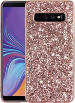 Hoesje geschikt voor Samsung Galaxy S10 - Roze - Glitters