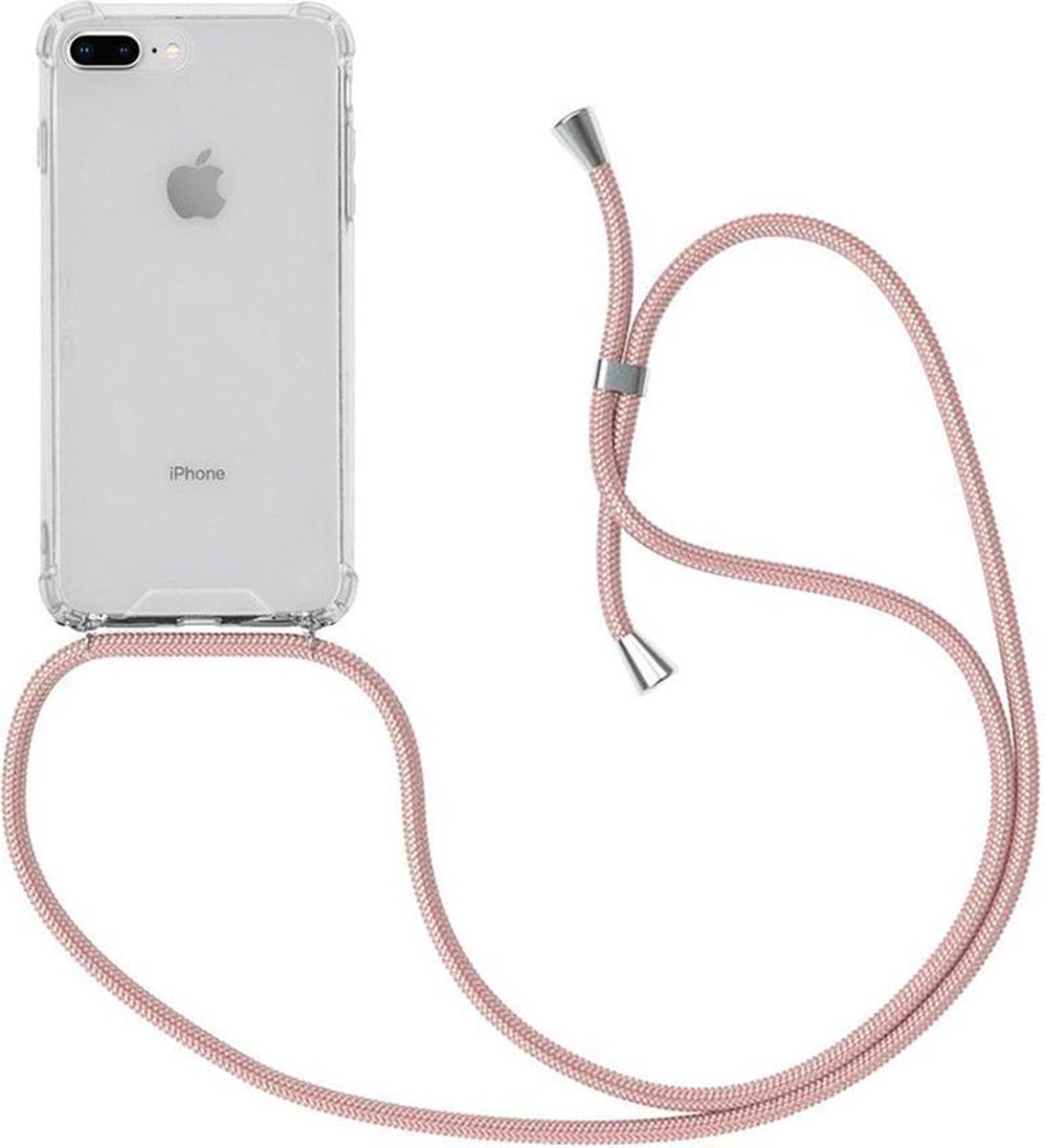 iPhone 6/6S Plus transparente avec coque antichoc cordon rose | bol.com