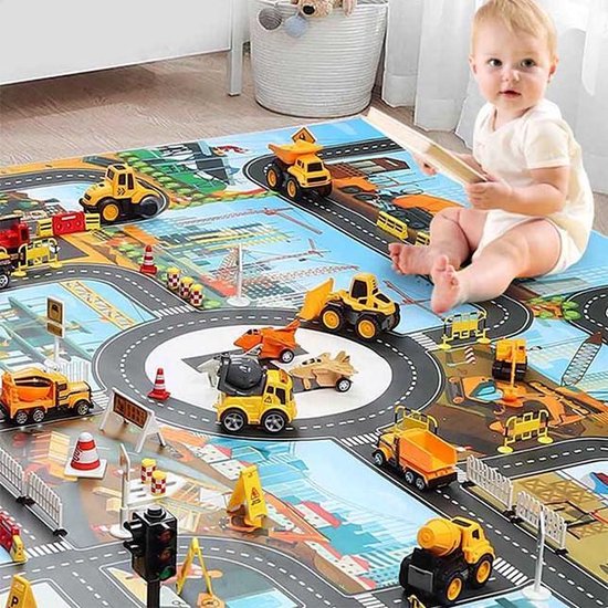 Speelmat Mat - Baby - - Auto - Werkterrein - Tapijt Speelgoed - | bol.com