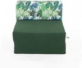 Eenzits haardstoel - Groene Depp Jungle Fabric - L 58 x D 75 x H 45 cm