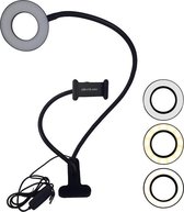 Soundlogic Selfie LED Light - Ringlamp met Telefoonhouder en Tafelklem