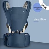 UkkieBoo - babydraagzak - donkerblauw - 3 in 1 - 0 tot 36 maanden - Maximaal 36 kilo - Met gratis slabbetje!