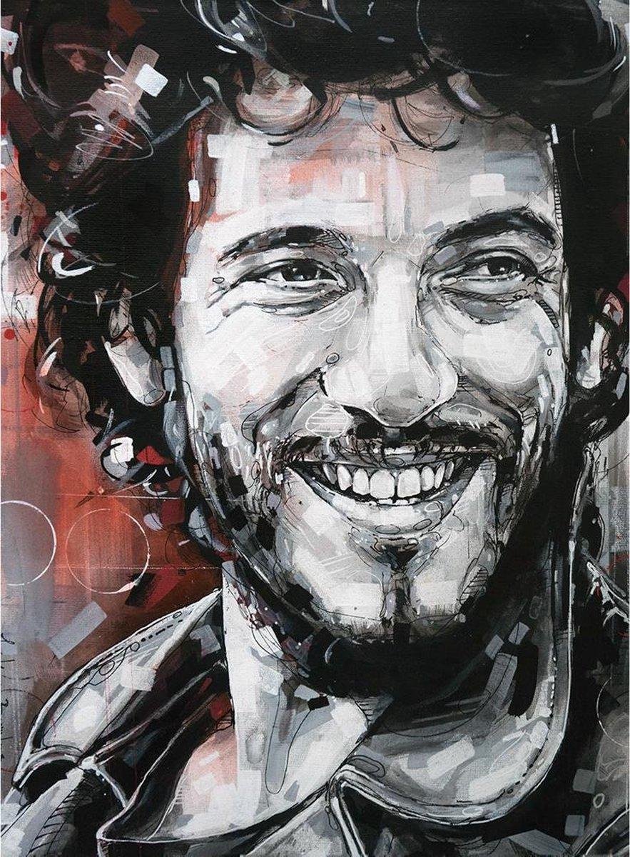 Passionforart.eu Bruce Springsteen - Canvasdoek - 50 x 70 cm full colour