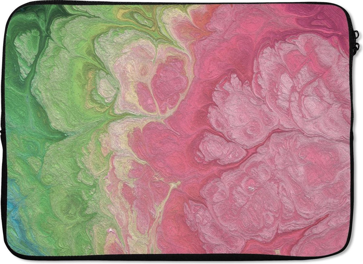 Laptophoes 13 inch - Verf - Kunst - Psychedelisch - Laptop sleeve - Binnenmaat 32x22,5 cm - Zwarte achterkant