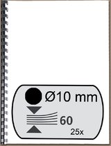 Fellowes Plastic Bindruggen - Rond - 10mm - Zwart (25 stuks)