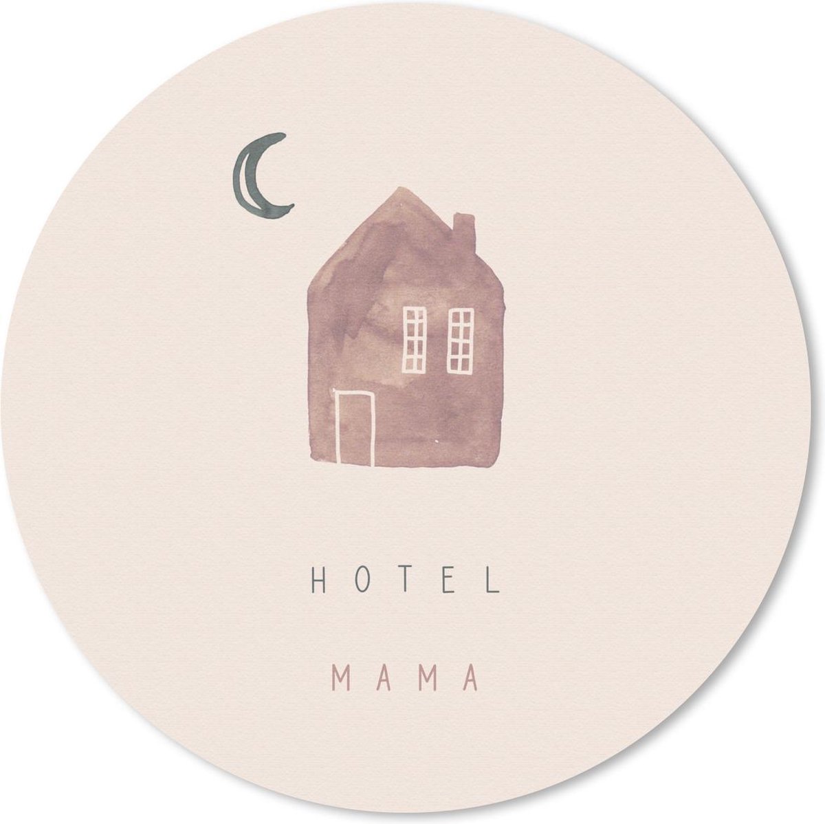 Muismat rond 30x30 cm - Mousepad Spreuken - Quotes - Hotel mama - Moeder - Ronde muismatten