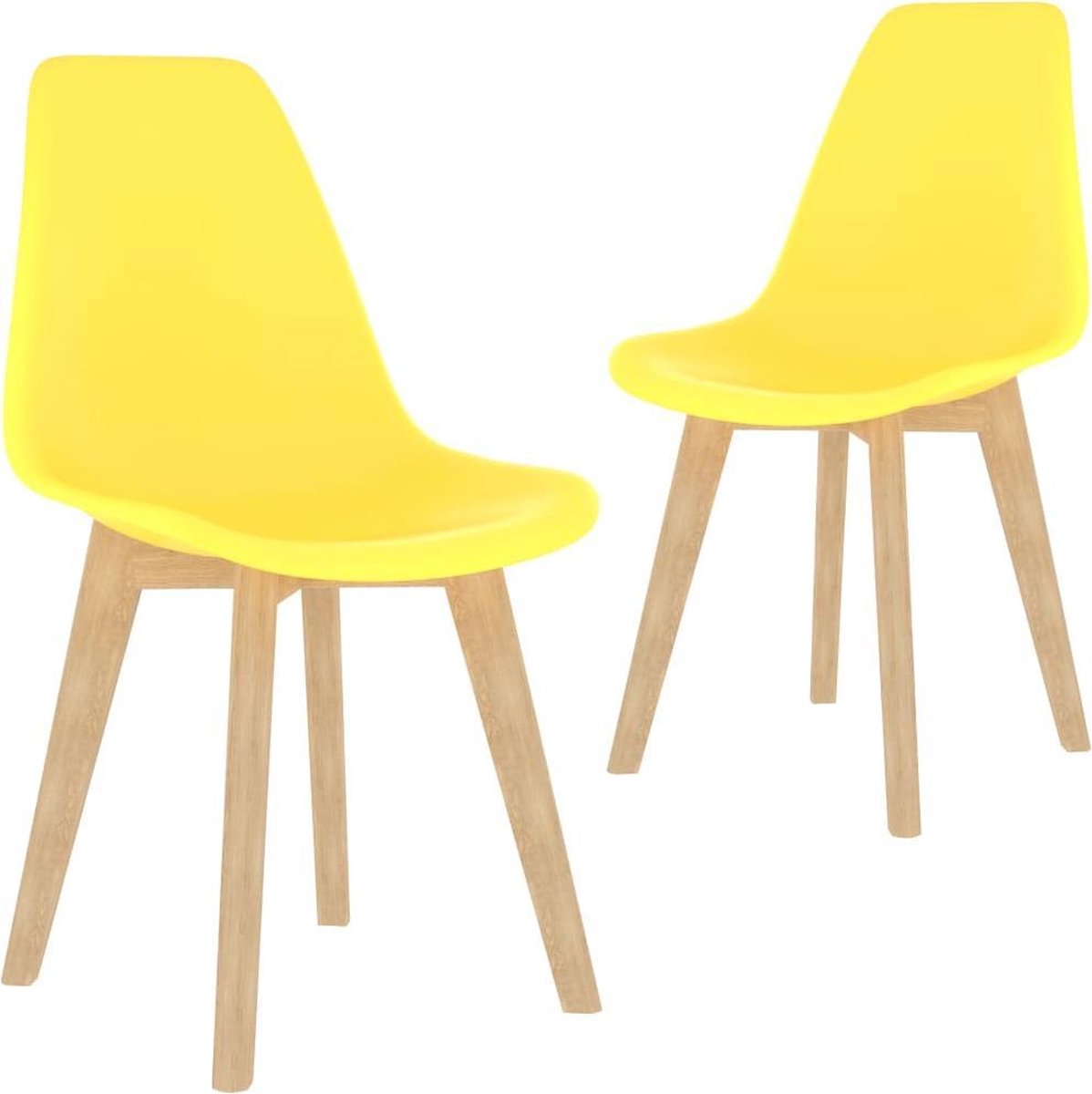 Nord Blanc 2 Moderne kunststof eetkamerstoelen stoelen geel ergonomische kuipstoelen Nordic Blanc Palerma Design yellow ergonomisch stoel zetel woonkamerstoelen zitting stevig hout plastic Scandinavisch Set van 2 stuks