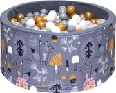 Ballenbak XL incl ballenbak ballen - Figuurtjes Grijs