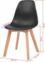 4 Moderne kunststof eetkamerstoelen stoelen - zwart - ergonomische kuipstoelen - Nordic Blanc - Palerma Design - black - ergonomisch - stoel - zetel - woonkamerstoelen - zitting - stevig - ho