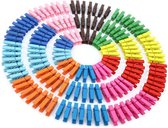 Set van 500 kleine, gekleurde houten wasknijpers (35 mm)