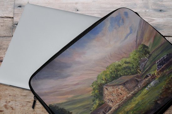 Housse ordinateur portable 17 pouces 41x32 cm - Peinture à l'huile - Housse Macbook & Laptop Peinture à l'huile Ferme - Housse ordinateur portable avec photo