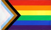 Progressvlag - Regenboogvlag - LGBT vlag - 90x150 CM - Pride vlag