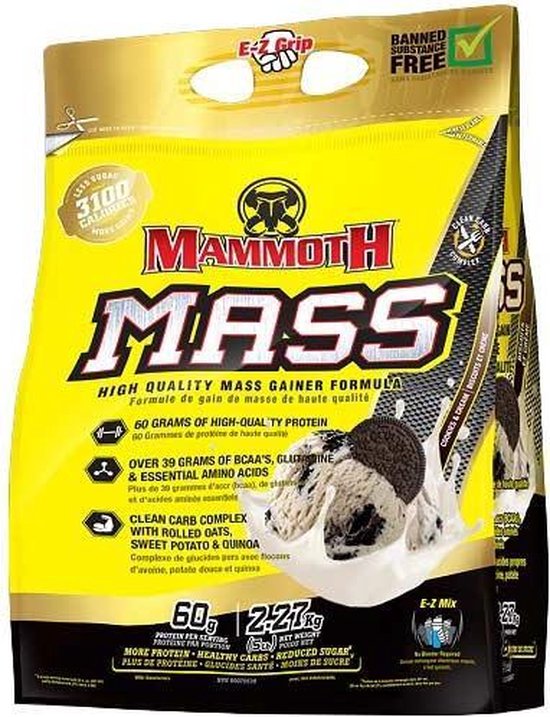 Interactive Nutrition Mammoth Mass 2500 - Cookies - Weight Gainer / Mass Gainer - 2270 gram (7 shakes)