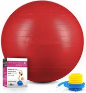 Sens Design Zitbal Fitnessbal Yogabal Gymbal - 55 cm - rood incl. pomp