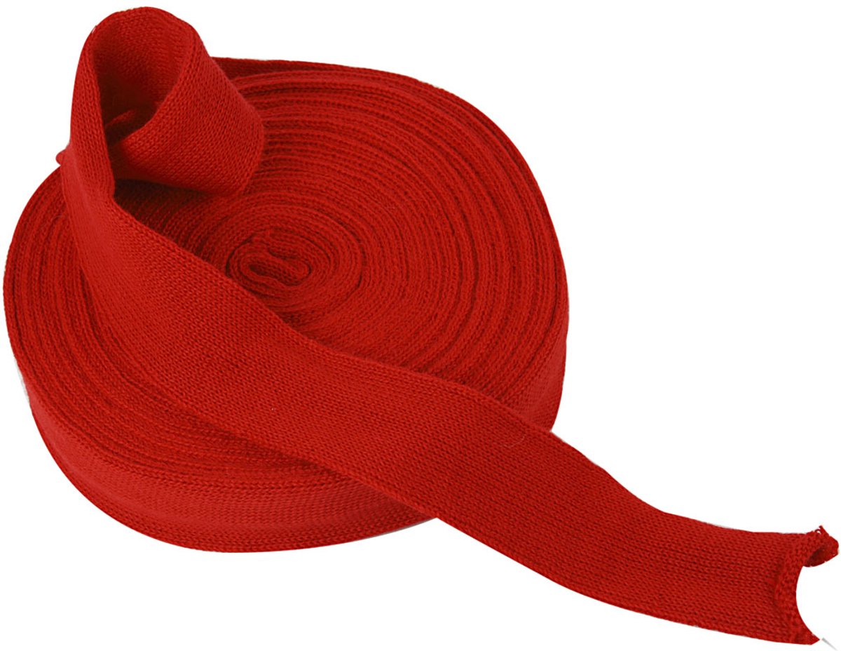 Rondgebreide tube, B: 40 mm, kerstrood, 10 m/ 1 rol