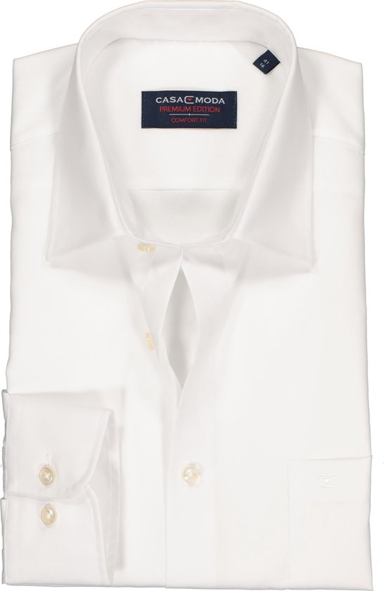 CASA MODA comfort fit overhemd - mouwlengte 7 - wit - Strijkvrij -  Boordmaat: 43 | bol.com