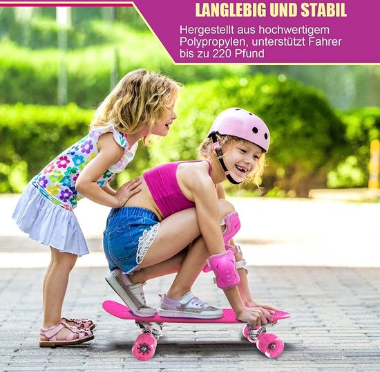instant omhelzing kosten Skateboards Compleet 55 cm Mini Cruiser Retro Skateboard voor kinderen  Jongens Meisjes... | bol.com