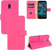 Voor Nokia C1 Plus Effen Kleur Huid Gevoel Magnetische Gesp Horizontale Flip Kalf Textuur PU Lederen Case met Houder & Kaartsleuven & Portemonnee (Rose Red)