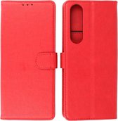 Sony Xperia 1 III Hoesje - Book Case Telefoonhoesje - Kaarthouder Portemonnee Hoesje - Wallet Case - Rood