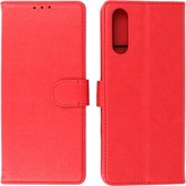 Sony Xperia 10 III Hoesje - Book Case Telefoonhoesje - Kaarthouder Portemonnee Hoesje - Wallet Case - Rood