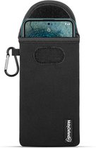 Hoesje voor Nokia X10 / Nokia X20 - MobyDefend Neopreen Pouch Met Karabijnhaak - Insteekhoesje - Riemlus Hoesje - Zwart - GSM Hoesje - Telefoonhoesje Geschikt Voor: Nokia X10 / Nok