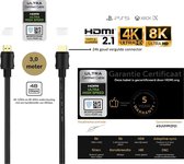 PEPPER JOBS USH3M HDMI Kabel | HDMI 2.1 | HDMI kabel 4K Ultra HD + 8K Ultra HD | Gold Plated | 48 GBPS | HDMI kabel 3 meter | HDMI naar HDMI | HDMI | Xbox series X - Playstation 5